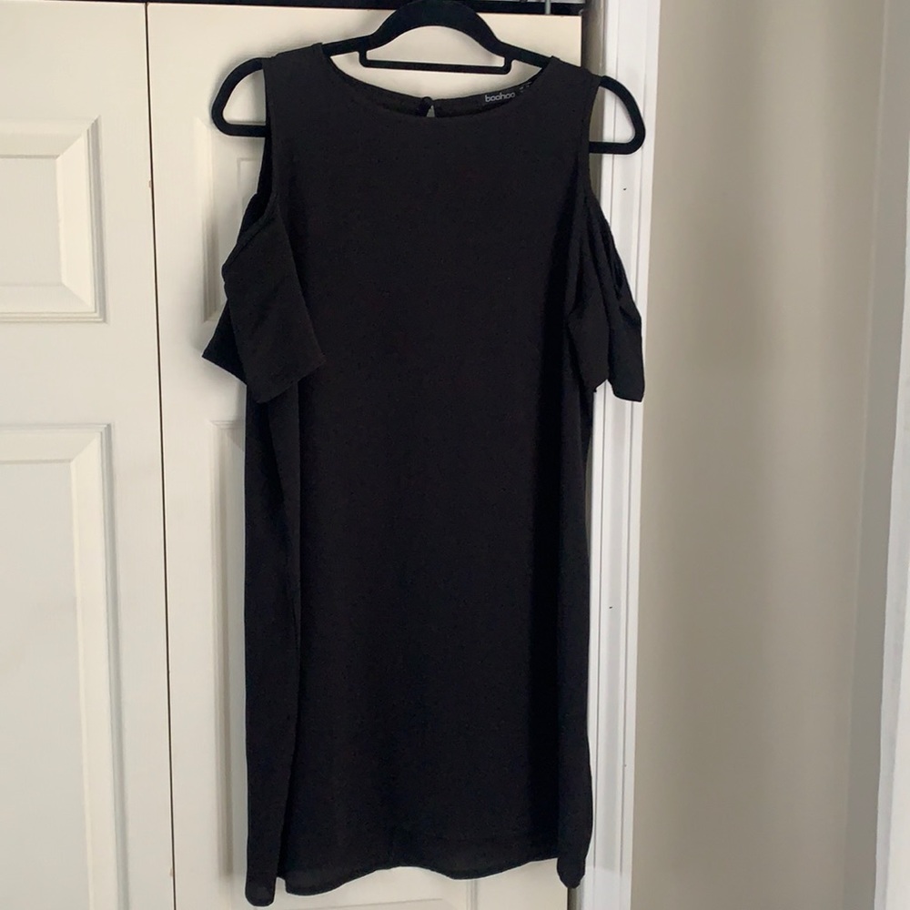 Boohoo Black Cold Shoulder Dress size 10